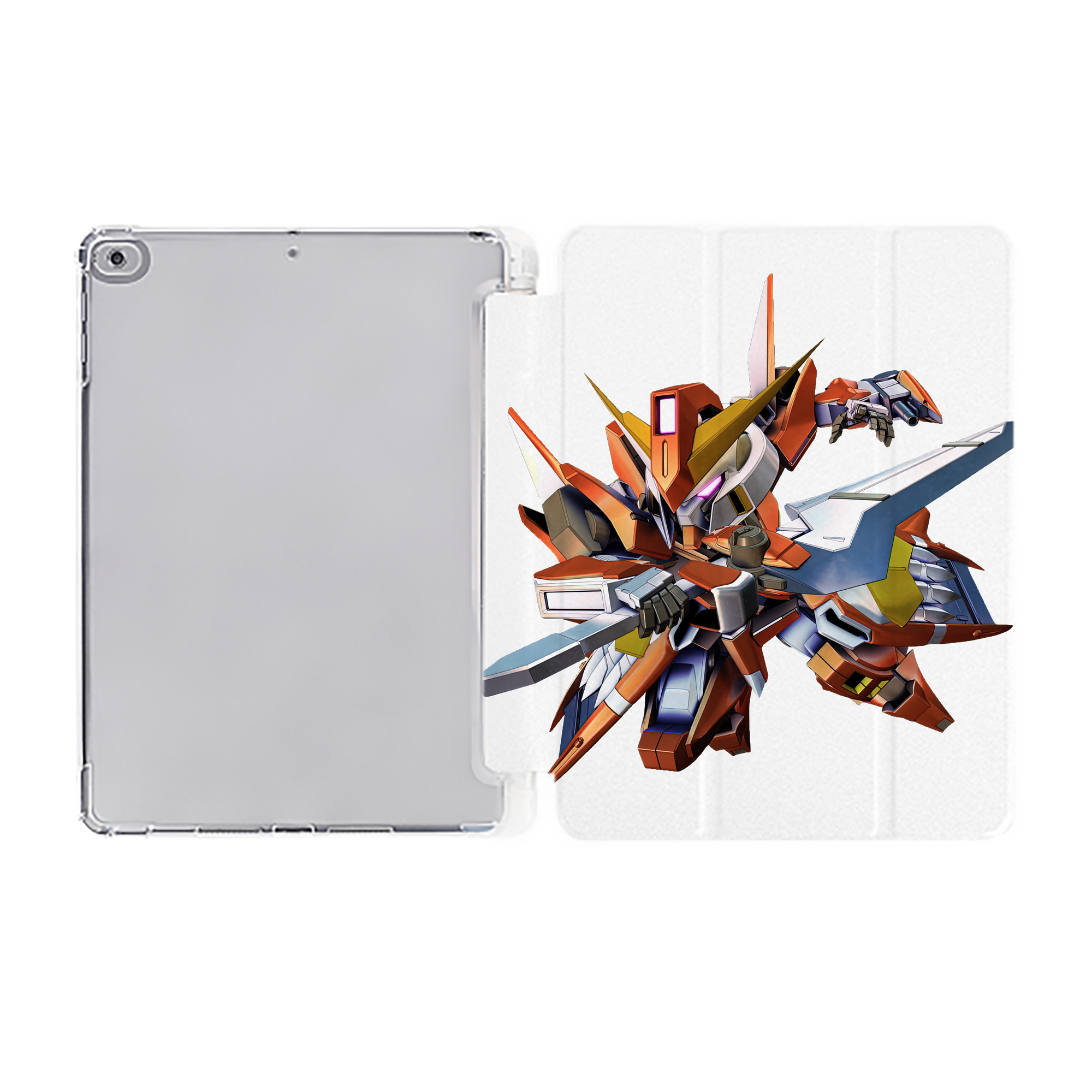 （画像用） 機動戦士ガンダム Mobile Suit Gundam IPad ケース ペン収納付き 三つ折りスタンド PUレザー×シリコン 対応機種9.5/10.5/10.9インチ